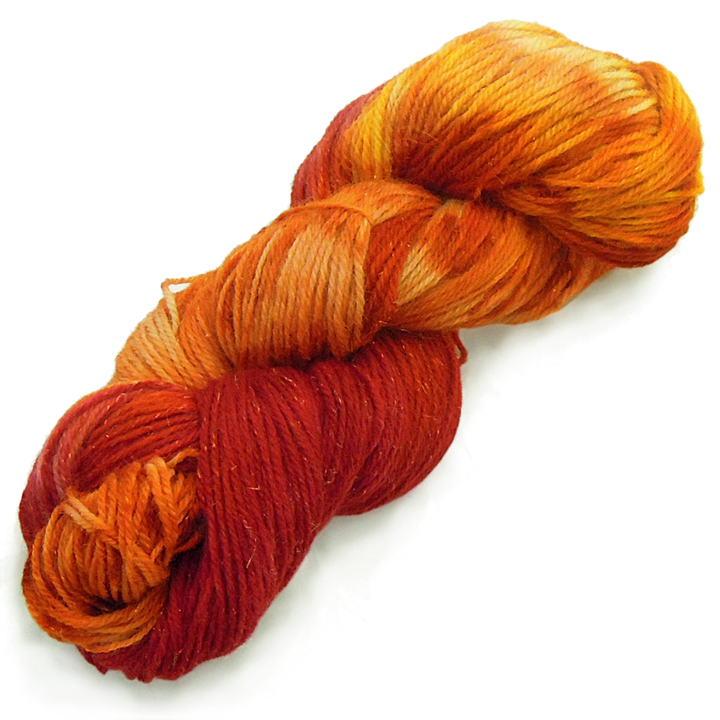 Hand Dyed Yarn, Orange & Reds, Autumn Breeze, Worsted Alpaca & Merino Autumn Breeze, Orange & Red Hand Dyed Yarn, Worsted Yarn Designers Boutique