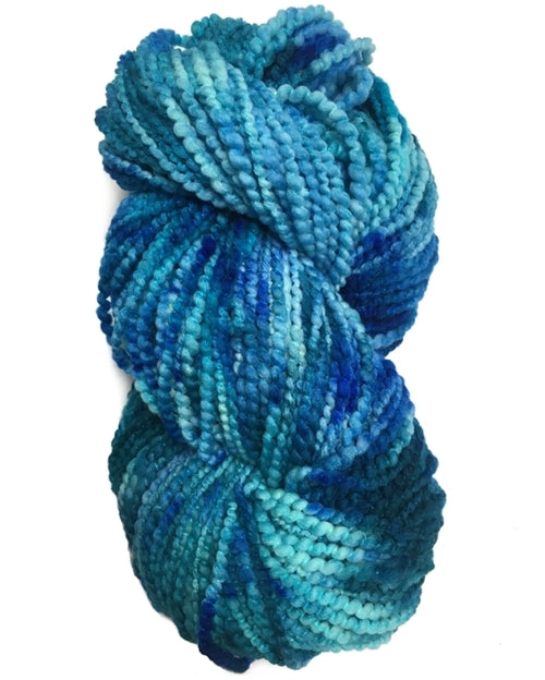 Blue Hand Dyed Yarn, Ocean Waves, Merino Wool, Lumpy Bumpy Chunky Yarn Ocean Waves Hand Dyed Yarn, Chunky Lumpy Merino Wool Yarn Designers Boutique