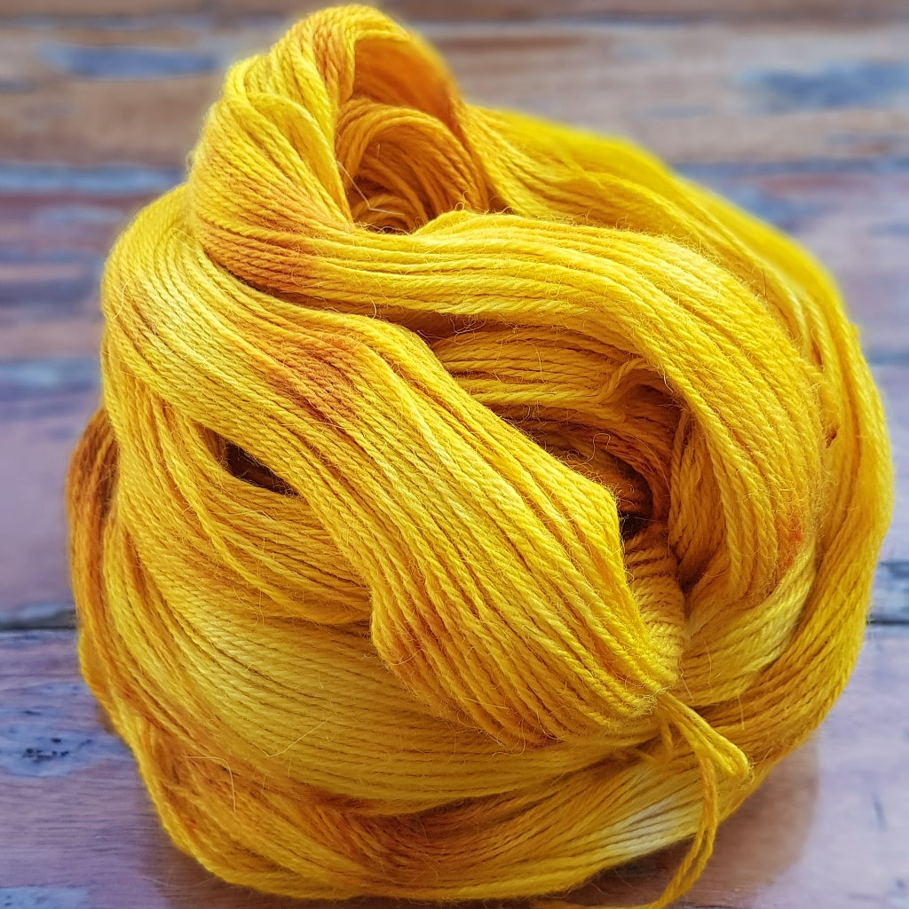 Yarn Kit | Yarn Fade Set | 3 Hanks Yellow, Purple, Blue Hand Dyed Yarn, Cali Sunshine Three Skein Fade (Choose Your Base Yarn) Yarn Designers Boutique