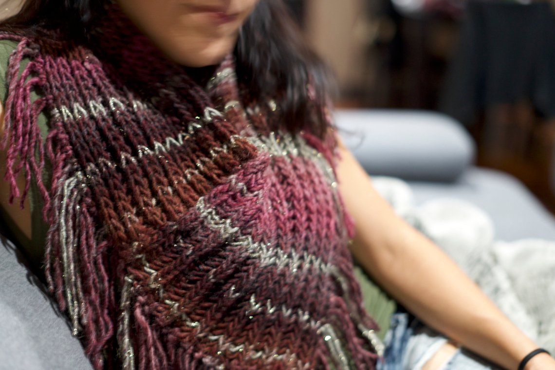 Learn to Brioche Knitting Kit, Create a Triangular Cowl While Practicing Brioche | Yarn Designers Boutique Brioche Triangular Cowl Knitting Kit Yarn Designers Boutique