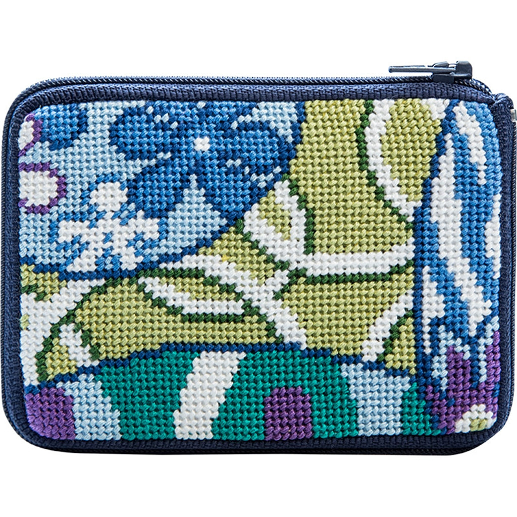 Beginner Needlepoint Kit, Stitch & Zip Coin Purse, Alice Peterson Co. Stitch & Zip Coin Purse Kits, Cross Stitch Yarn Designers Boutique