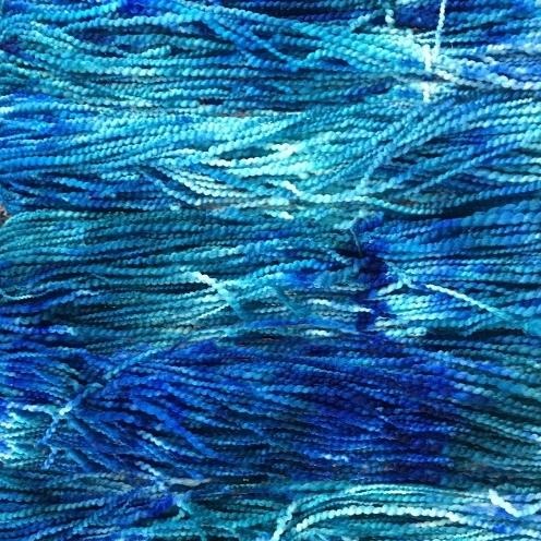 Blue Hand Dyed Yarn, Ocean Waves, Merino Wool, Lumpy Bumpy Chunky Yarn Ocean Waves Hand Dyed Yarn, Chunky Lumpy Merino Wool Yarn Designers Boutique