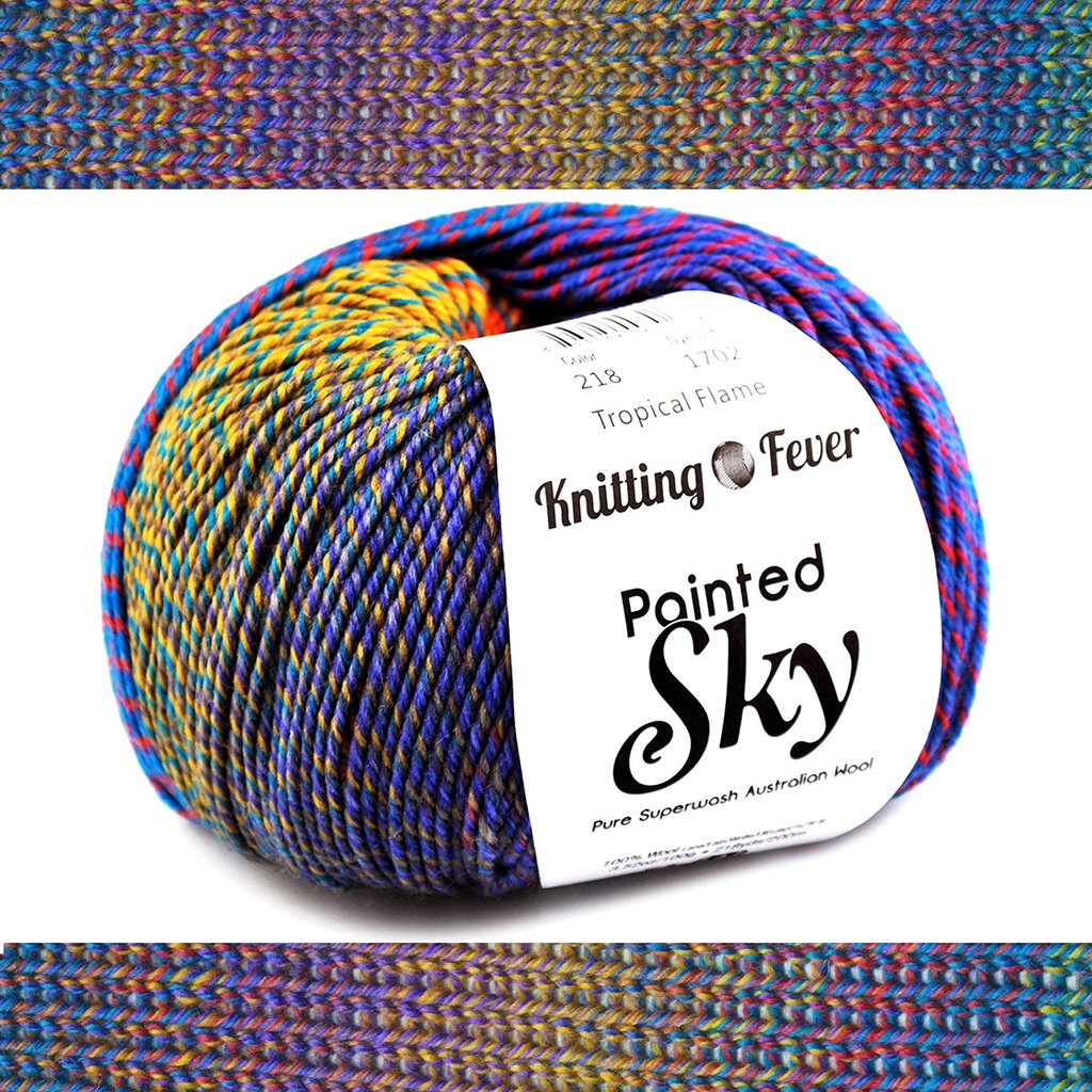 Wool Yarn | Painted Sky by Knitting Fever, Soft Sunset Blended Stripes Painted Sky by Knitting Fever, KFI Yarn Designers Boutique