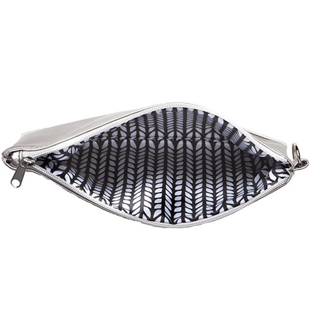 Knit Picks Zippered Notions Pouch, Teal & Silver Cosmetic Pouch Knit Picks Zippered Pouch - Teal & Silver Yarn Designers Boutique