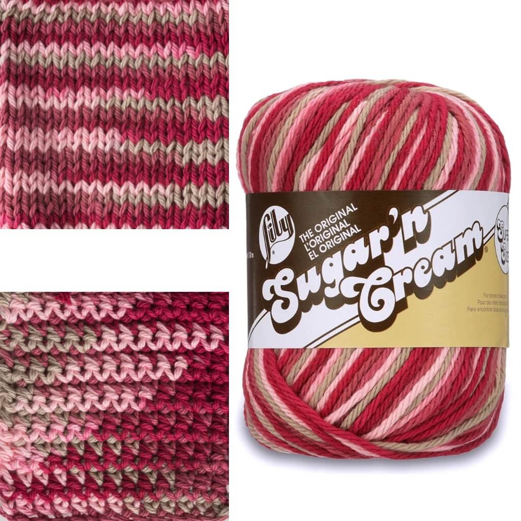 Cotton Yarn, Lily Sugar'n Cream Super Sized Ball, Machine Washable Lily Sugar'n Cream Super Sized Yarn Yarn Designers Boutique