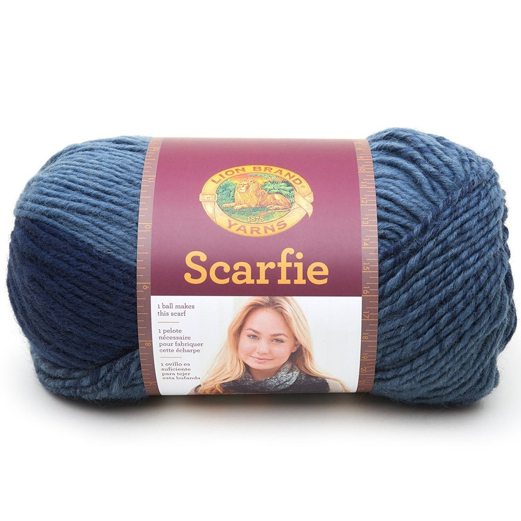 Lion Brand Scarfie Yarn, Cream/Taupe, 312 yds