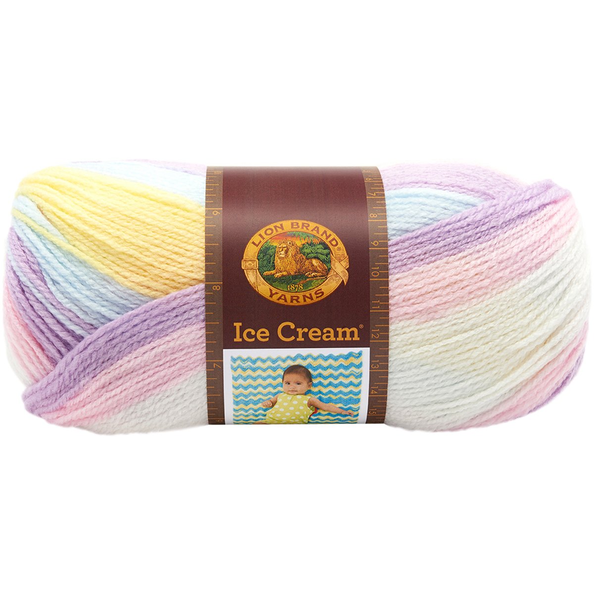 Lion Brand, Ice Cream Yarn, Pastel Colors Self Striping Baby Yarn Ice Cream Yarn from Lion Brand Yarn Designers Boutique