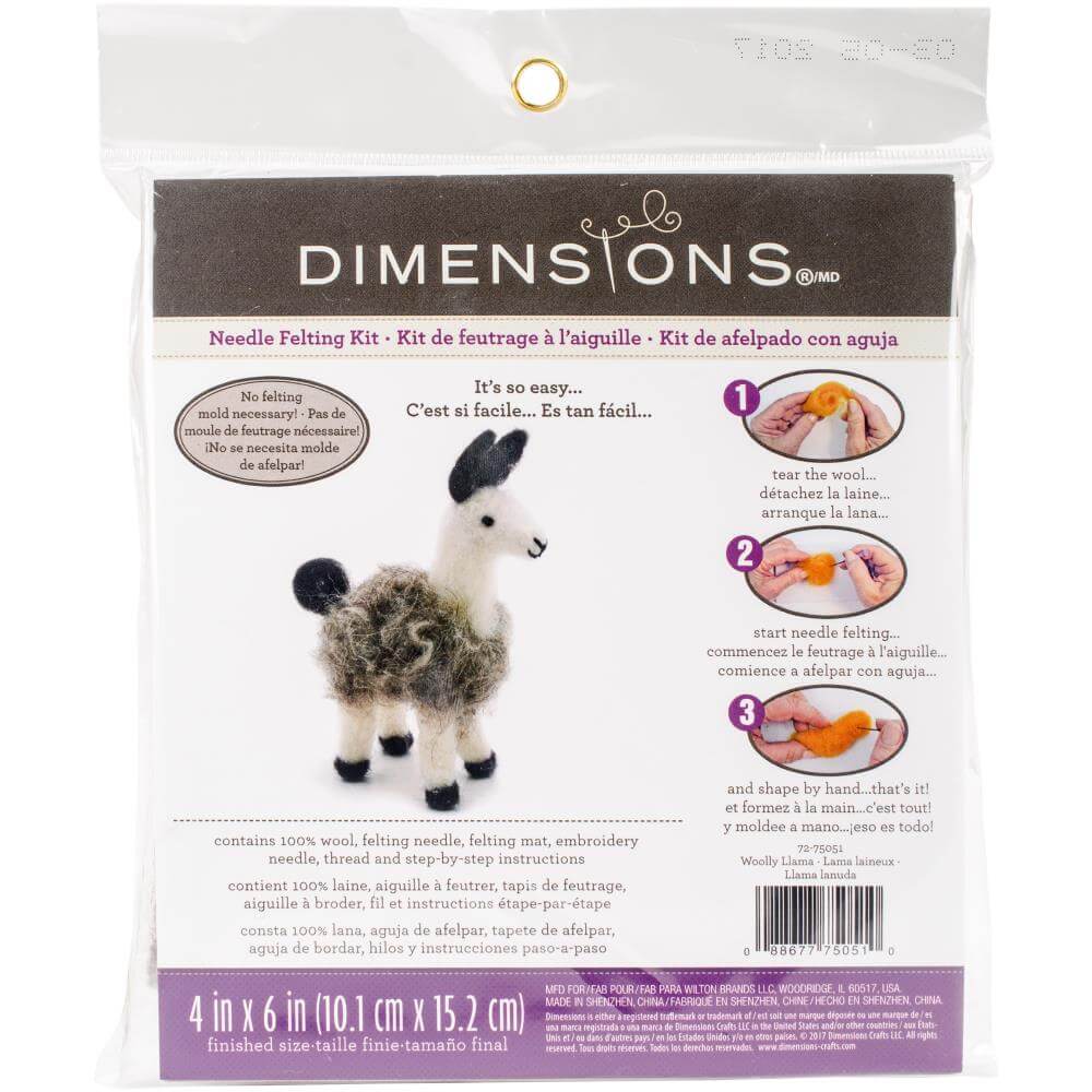 Llama Needle Felting Kit | Learn How to Needle Felt With a Starter Kit Beginner Needle Felting Kit, Happy Llama Yarn Designers Boutique