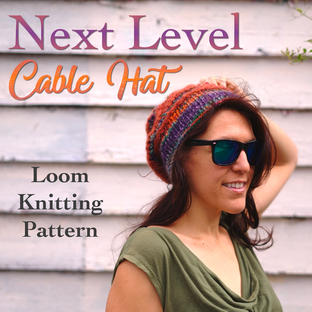 Loom Knitting Patterns | Horizontal Next Level Cable Hat Loom Pattern Next Level Cable Hat, Loom Knitting Pattern Yarn Designers Boutique