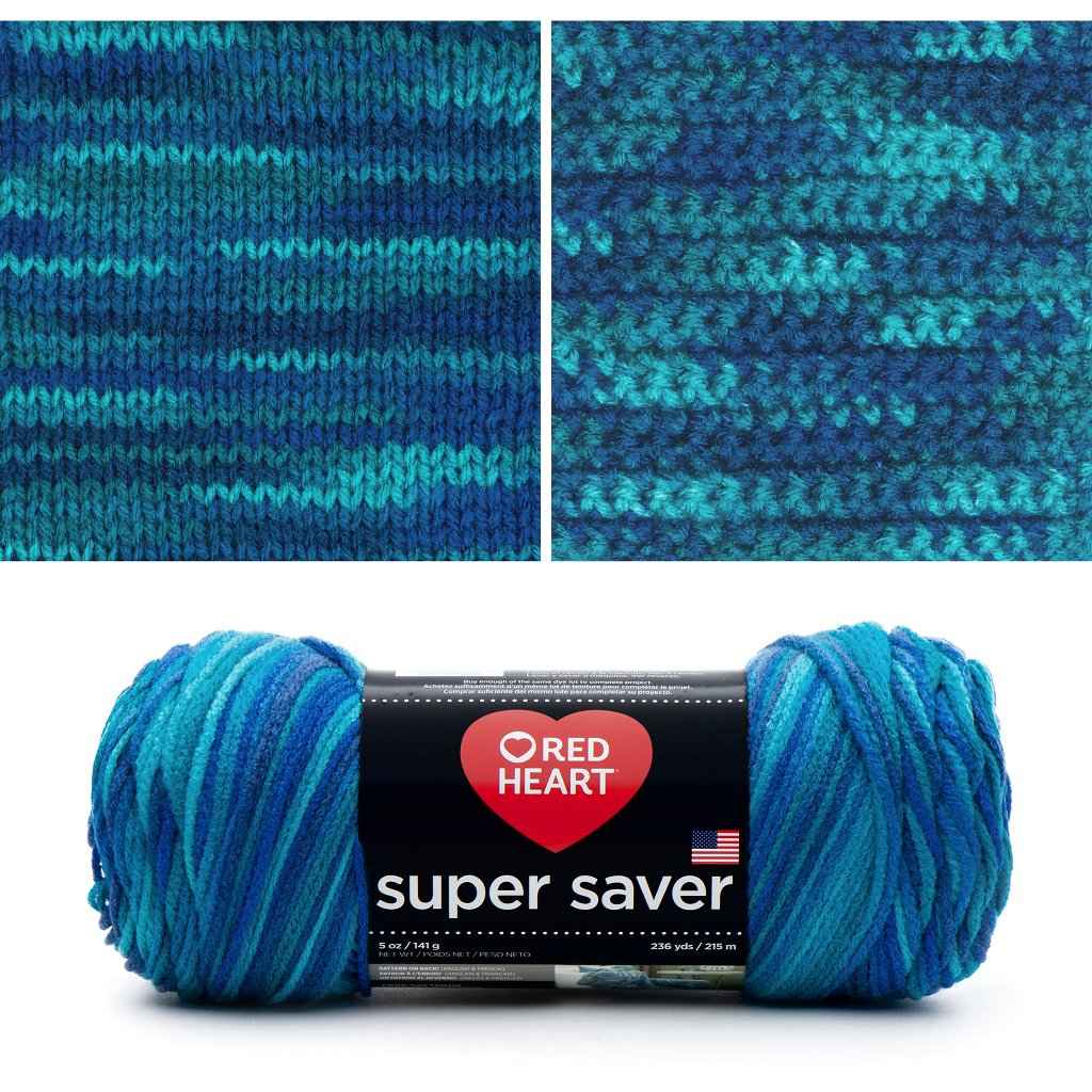 Super Saver, Easy Care, Machine Washable Yarn by Red Heart Super Saver Variegated Yarn by Red Heart Yarn Designers Boutique