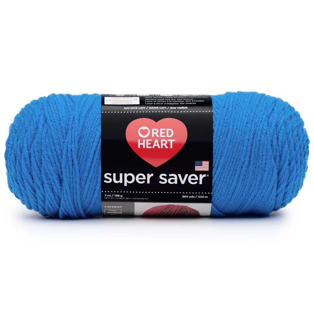 Super Saver Yarn Red Heart, Machine Washable & Dryable, Worsted Weight Super Saver Solids & Fleck Yarn by Red Heart Yarn Designers Boutique