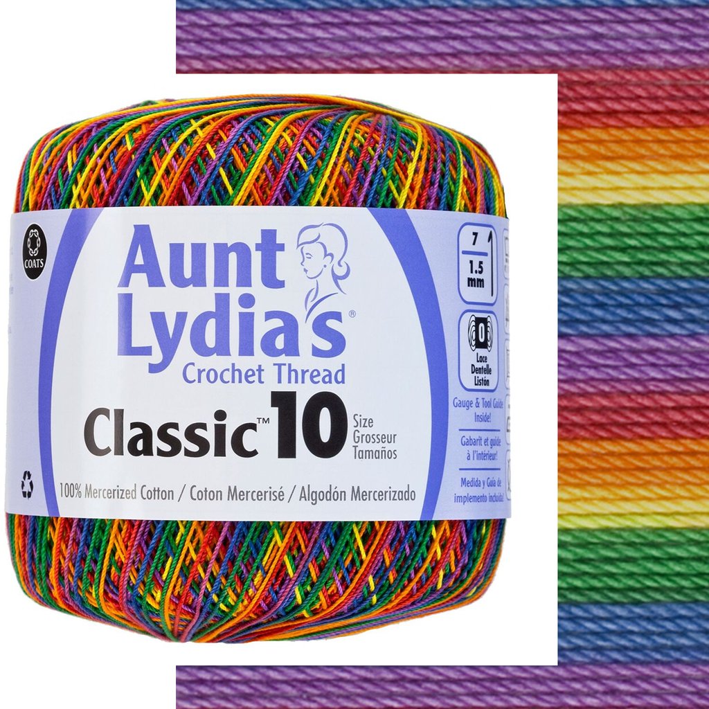 Crochet Thread, Aunt Lydia's Crochet Cotton Classic Size 10, Lace Yarn Aunt Lydias Crochet Thread, Classic Size 10 Lace Weight Yarn Designers Boutique