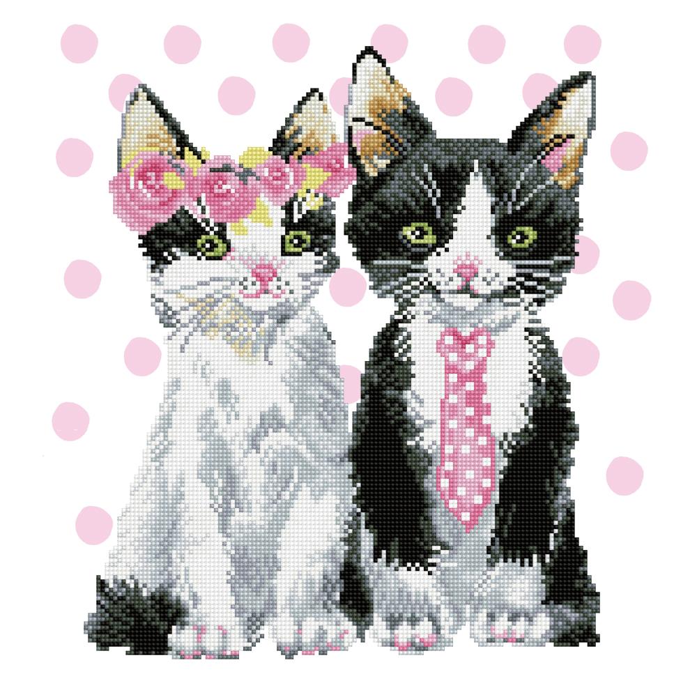 Diamond Painting | Cat Themed Diamond Painting Artwork, Fun For Kids Mr & Mrs Pink, Diamond Dotz Yarn Designers Boutique