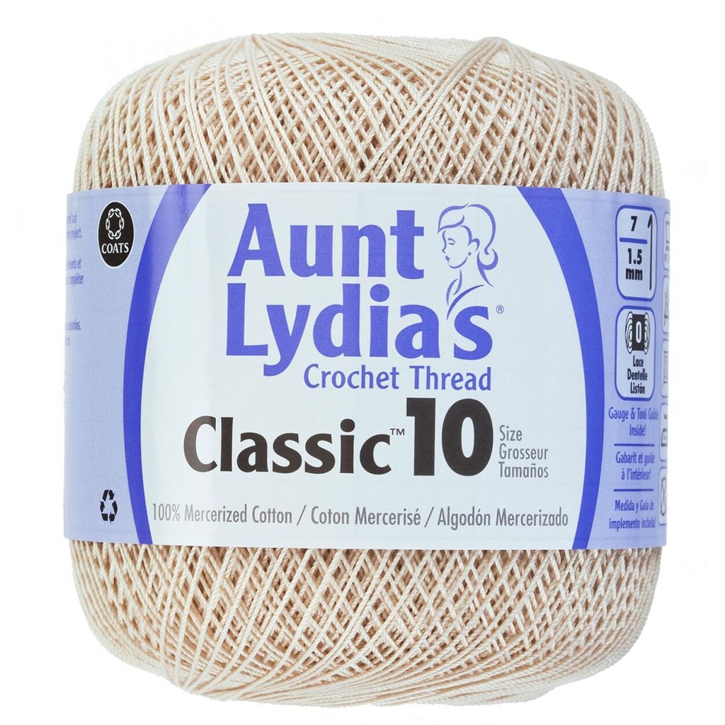 Crochet Thread, Aunt Lydia's Crochet Cotton Classic Size 10, Lace Yarn Aunt Lydias Crochet Thread, Classic Size 10 Lace Weight Yarn Designers Boutique