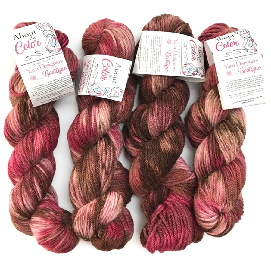 Hand Dyed DK Yarn | Pink & Brown Speckled Yarn | Alpaca & Merino Wool Neapolitan, DK Alpaca & Merino Wool Yarn Designers Boutique