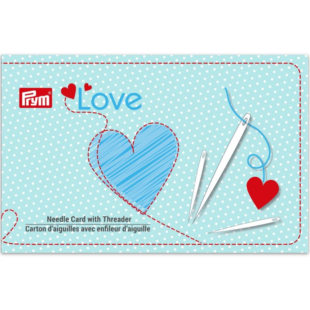 Sewing Needle Card with Threader by Prym Love | 29 Sharps & Darners Hand Sewing Needle Card with Threader by Prym Love Yarn Designers Boutique