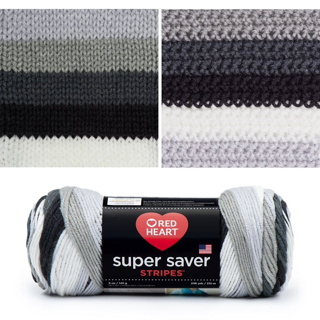 Super Saver Stripes by Red Heart Yarns, Bright Self Striping Yarn Super Saver Stripes Yarn by Red Heart Yarn Designers Boutique