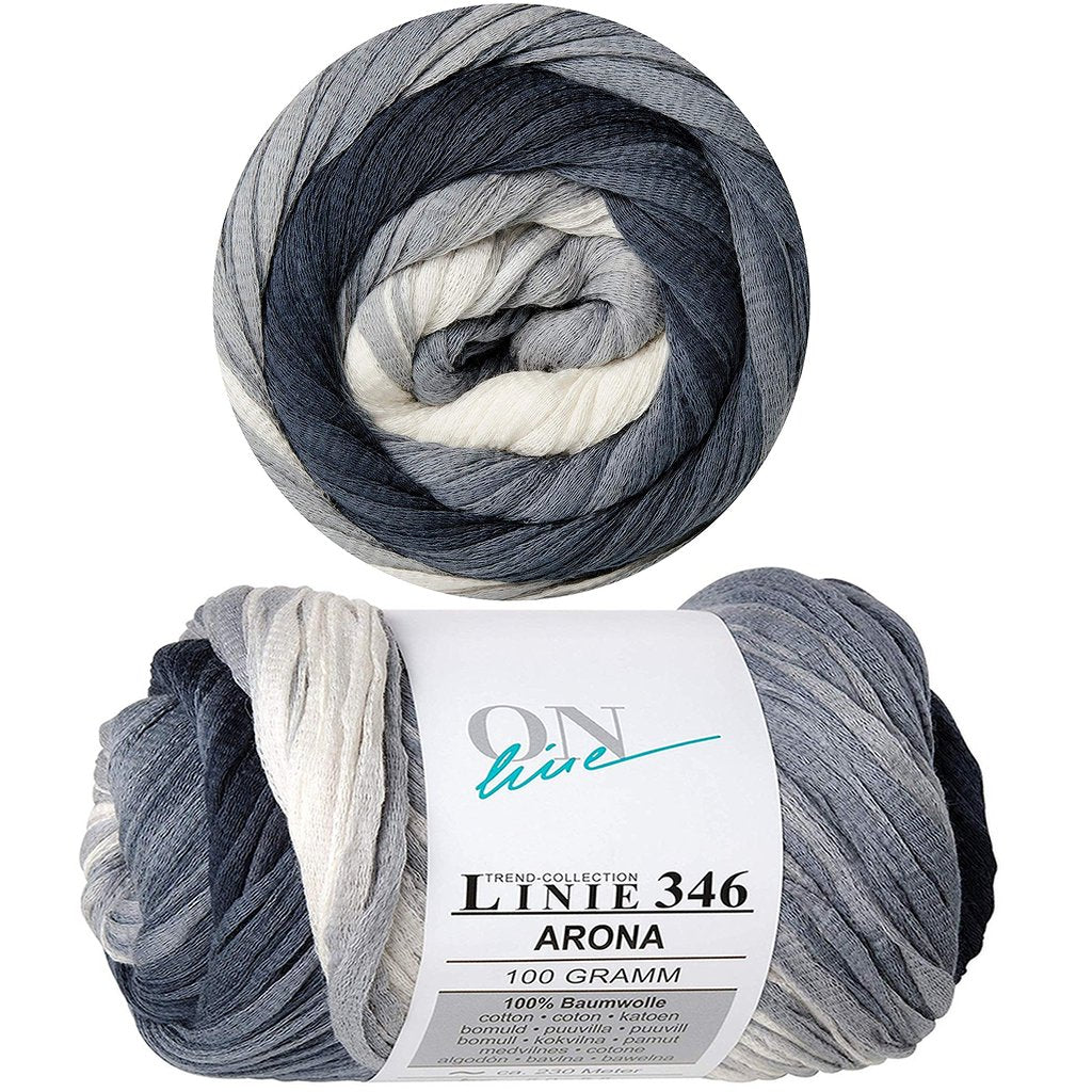 Cotton Yarn | Arona Batik Ribbon Yarn, Linie 346 by Online Yarns Arona Batik Linie 346 by OnLine Yarns Yarn Designers Boutique