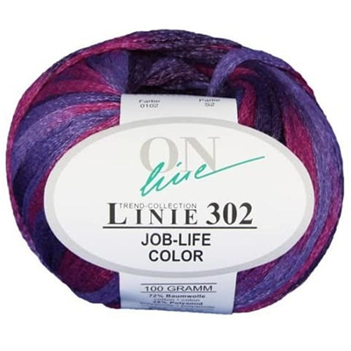 Cotton Yarn, Online Yarns, Job Life Linie 302, Shimmering Mesh Yarn Job Life Linie 302 from OnLine Yarns Yarn Designers Boutique