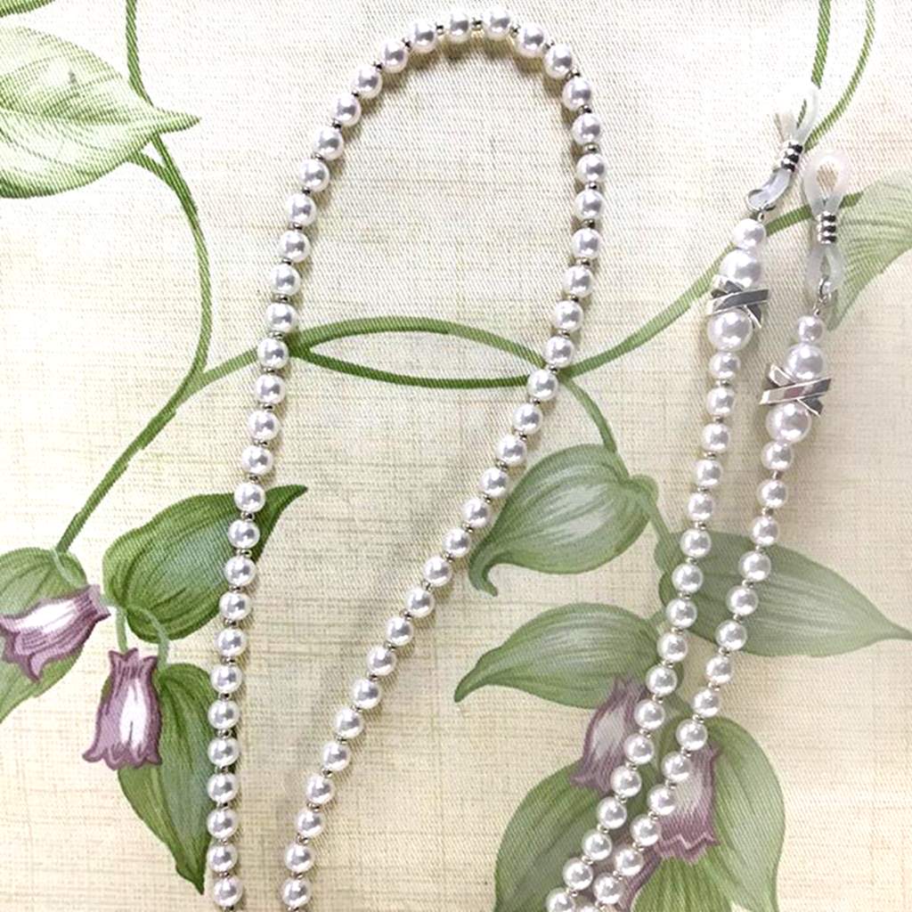 Glasses Chain | Pearl Adjustable Eyeglass Chain, Save on a 3 Pack Pearl Eyeglass Chains Yarn Designers Boutique