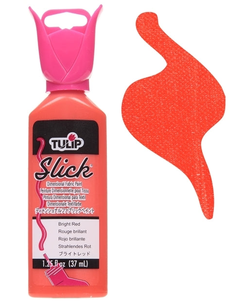 Fabric Paint | Shiny Puffy Paint, Easy Clean Up, Tulip Slick Gloss Glossy Slick Fabric Paint by Tulip 1.25 oz Yarn Designers Boutique