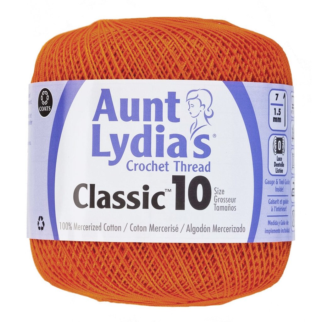 Crochet Thread, Aunt Lydia's Crochet Cotton Classic Size 10, Lace Yarn Aunt Lydias Crochet Thread, Classic Size 10 Lace Weight Yarn Designers Boutique