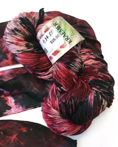 Red Yarn with Black Speckles | Hand Dyed Worsted Yarn | Merino Wool About The Color - Crimson, Grey & Black, Worsted 100% Superwash Merino Yarn Designers Boutique