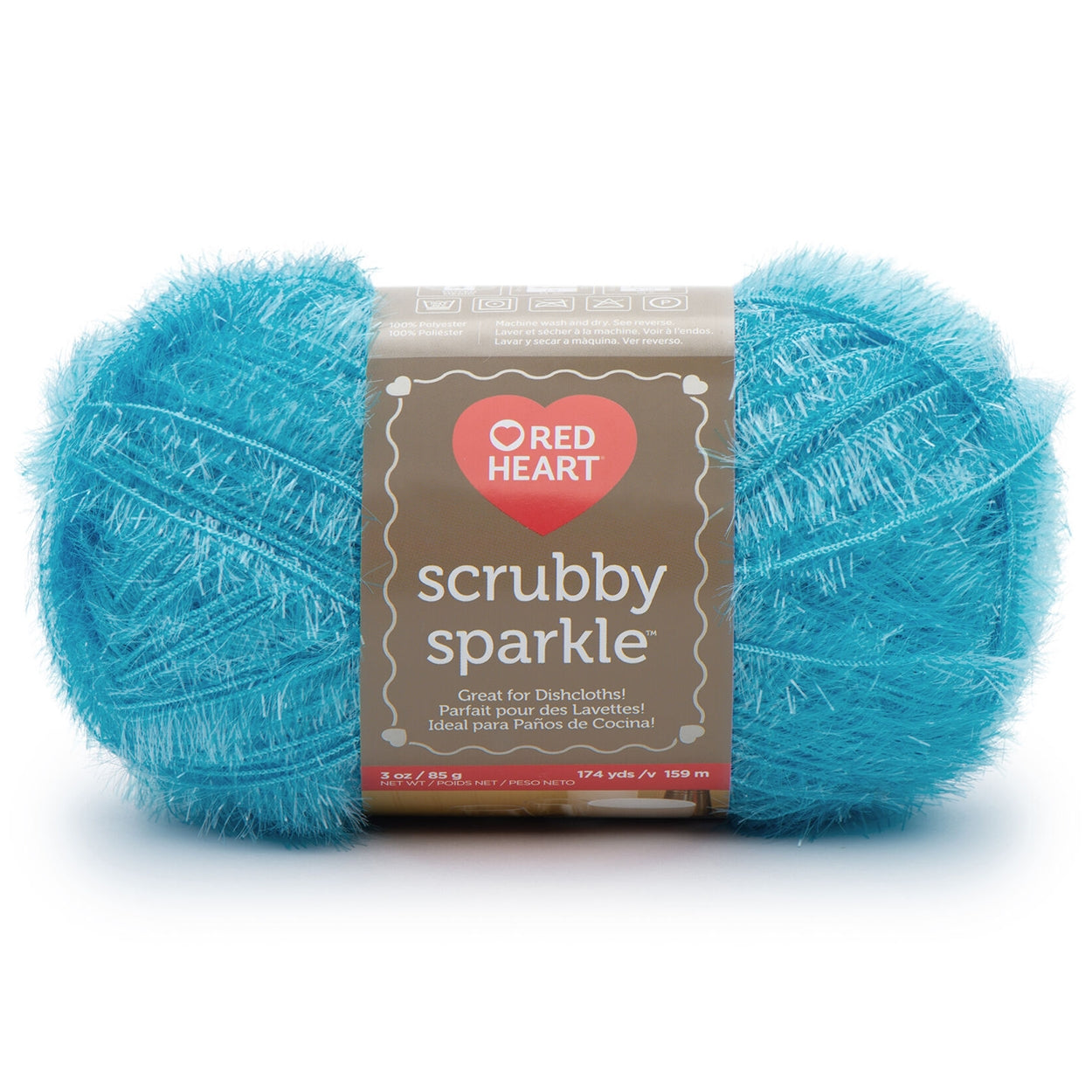 Scrubby Sparkle Yarn from Red Heart, For Quick Drying Washcloths Scrubby Sparkle Yarn from Red Heart Yarn Designers Boutique