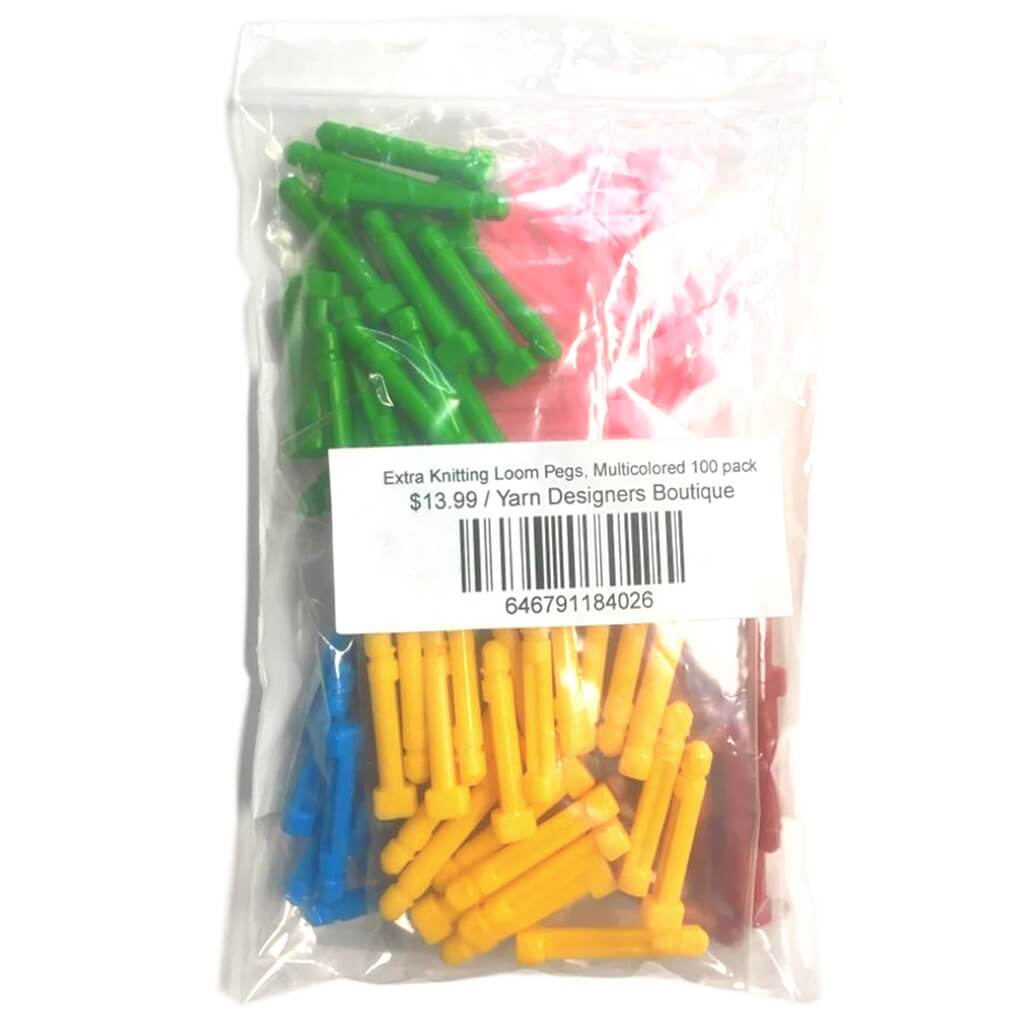 Replacement Knitting Loom Pegs, Extra Pegs for Knitting Loom Multipack Extra Knitting Loom Pegs, Multicolored 100 pack Yarn Designers Boutique