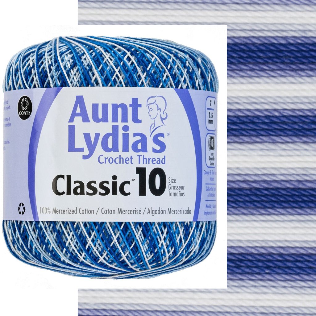 Crochet Thread, Aunt Lydia's Crochet Cotton Classic Size 10, Lace Yarn Aunt Lydias Crochet Thread, Classic Size 10 Lace Weight Yarn Designers Boutique