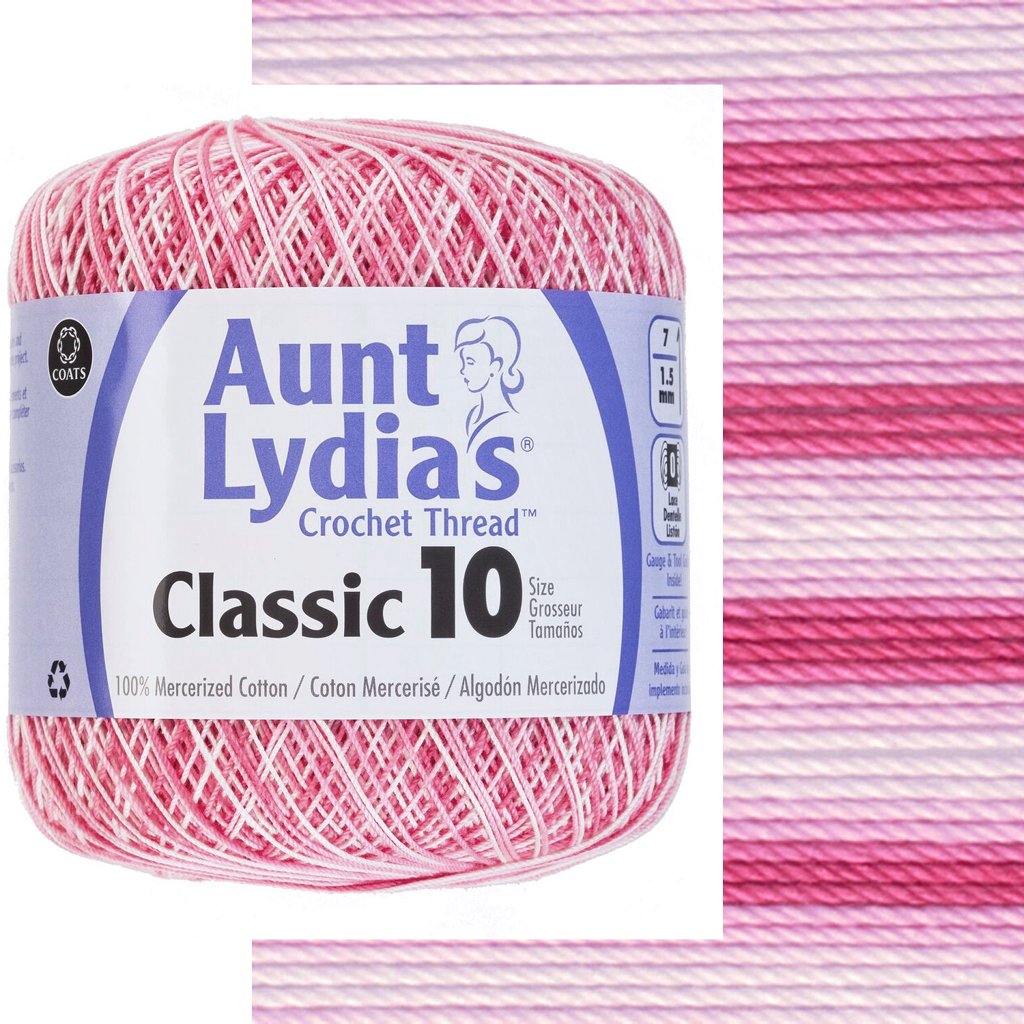 Crochet Thread, Aunt Lydia's Crochet Cotton Classic Size 10, Lace Yarn Aunt Lydias Crochet Thread, Classic Size 10 Lace Weight Yarn Designers Boutique