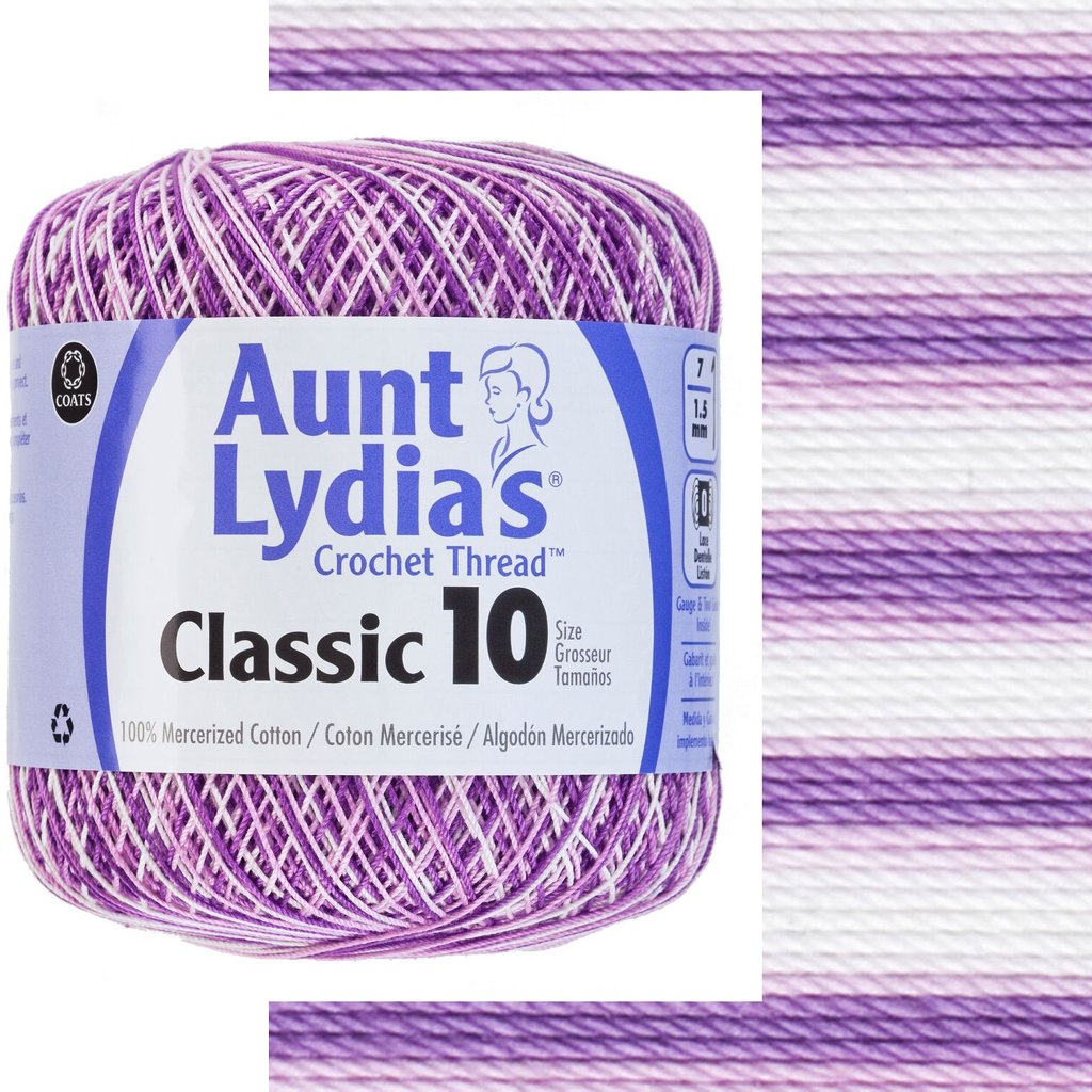 Crochet Thread, Aunt Lydia's Crochet Cotton Classic Size 10, Lace Yarn Aunt Lydias Crochet Thread, Classic Size 10 Lace Weight Yarn Designers Boutique