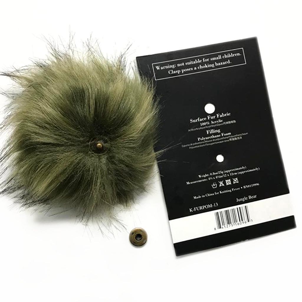 Fur Pom Pom | Furreal Pom by Knitting Fever, Removable & Swapable Furreal Removable Pom by KFI Yarn Designers Boutique