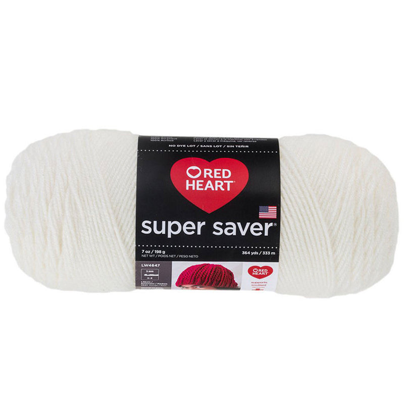 Super Saver Yarn Red Heart, Machine Washable & Dryable, Worsted Weight Super Saver Solids & Fleck Yarn by Red Heart Yarn Designers Boutique