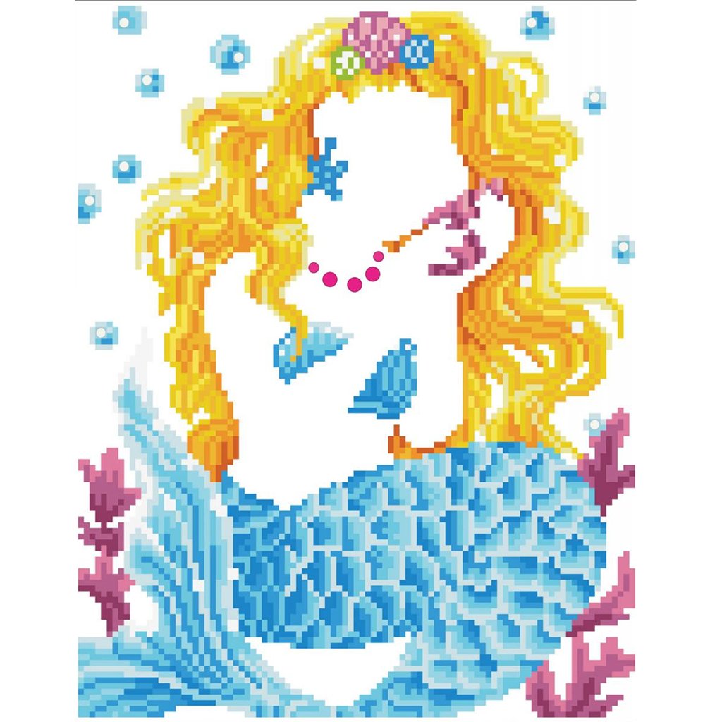 Diamond Painting Mermaid Art | Kids Room Decorations, DIY Wall Art Sounds of the Sea, Diamond Dotz Yarn Designers Boutique