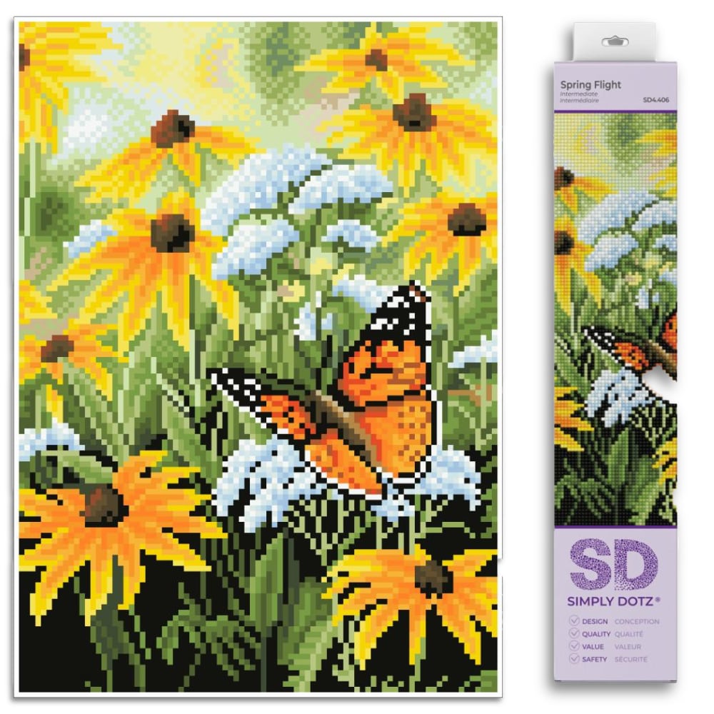 Diamond Painting Kit | Spring Flight Diamond Art Kit by Simply Dotz Spring Flight Diamond Painting by Simply Dotz Yarn Designers Boutique