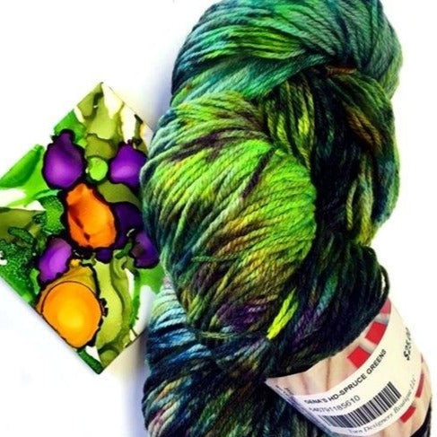 Hand Dyed Yarn, Jungle Green Shades, Worsted, DK & Sock Yarn Hand Dyed Yarn, Jungle Greens (Choose Your Base Yarn) Yarn Designers Boutique