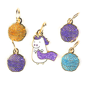 Stitch Markers | Knit Picks Sparkly Unicorn Enamelled Stitch Markers Stitch Markers with Sparkles the Unicorn Yarn Designers Boutique