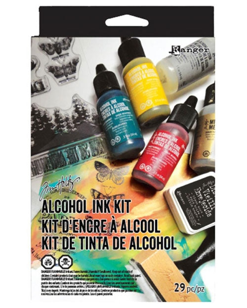 Alcohol Ink Art Kit | Tim Holtz Inks, Stamps & Paper, Easy Crafty Gift Alcohol Ink Art Set, Tim Holtz Yarn Designers Boutique