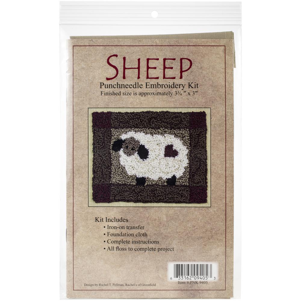 Rustic Decor, Sheep Punch Needle | Beginner Kit to Learn Punch Needle Sheep Punch Needle Kit Yarn Designers Boutique