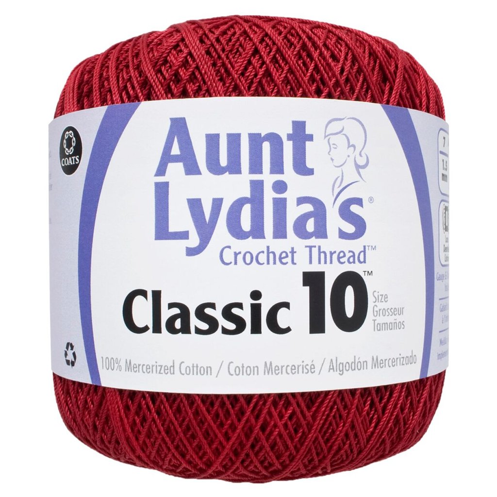 Crochet Thread, Aunt Lydia's Crochet Cotton Classic Size 10, Lace Yarn Aunt Lydias Crochet Thread, Classic Size 10 Lace Weight Yarn Designers Boutique