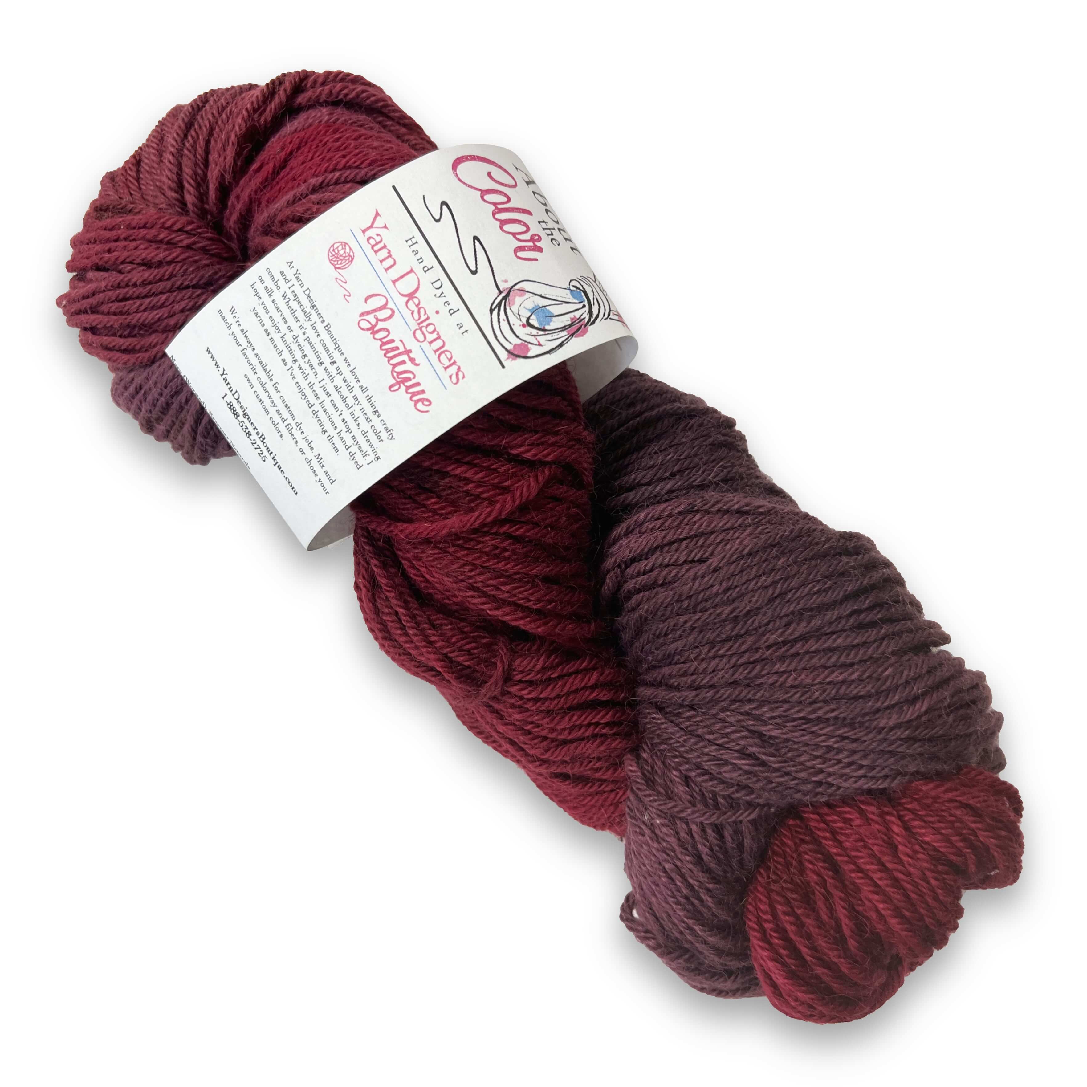 Vintage Red Yarn, Hand Dyed Yarn, Suri Alpaca & Merino Fiber, Worsted Vintage Reds with Pink Grey, Hand Dyed Worsted Alpaca & Merino Yarn Designers Boutique