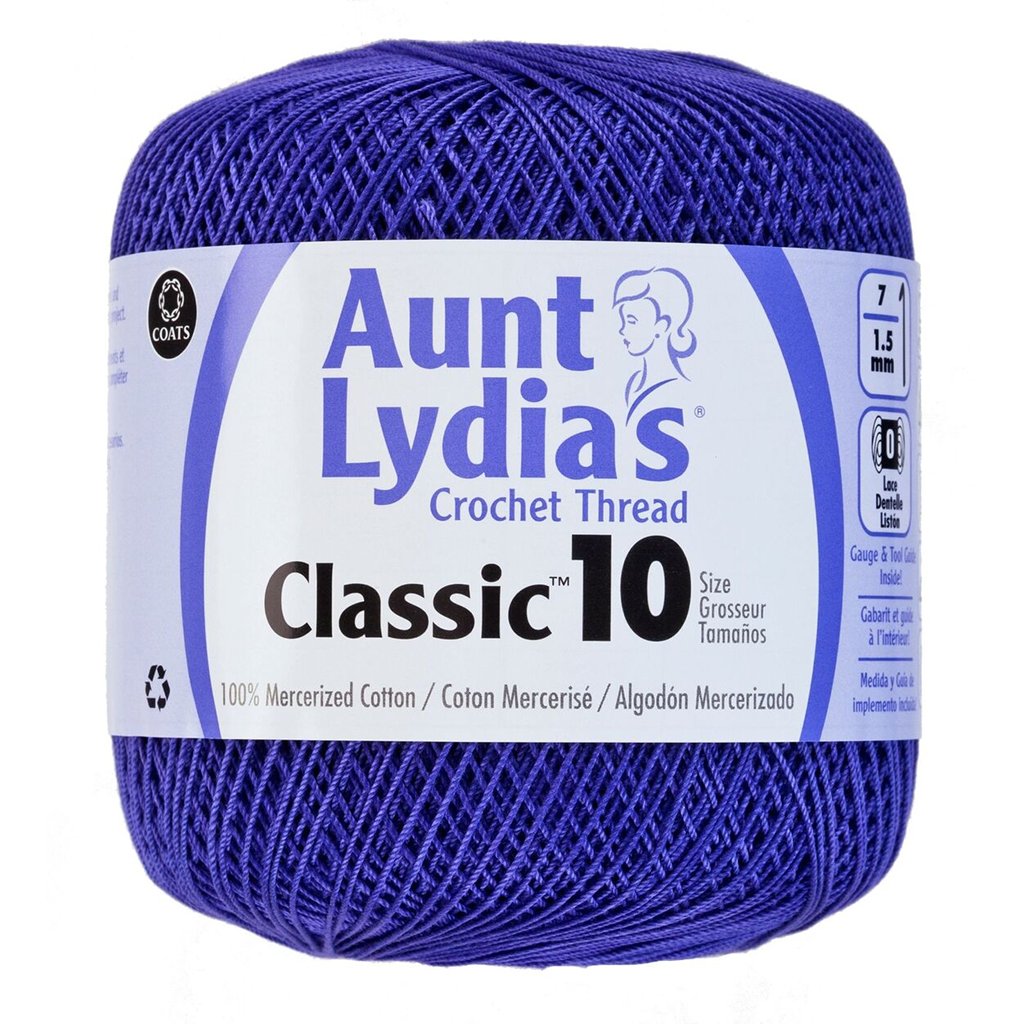 Crochet Thread, Aunt Lydia's Crochet Cotton Classic Size 10, Lace Yarn Aunt Lydias Crochet Thread, Classic Size 10 Lace Weight Yarn Designers Boutique