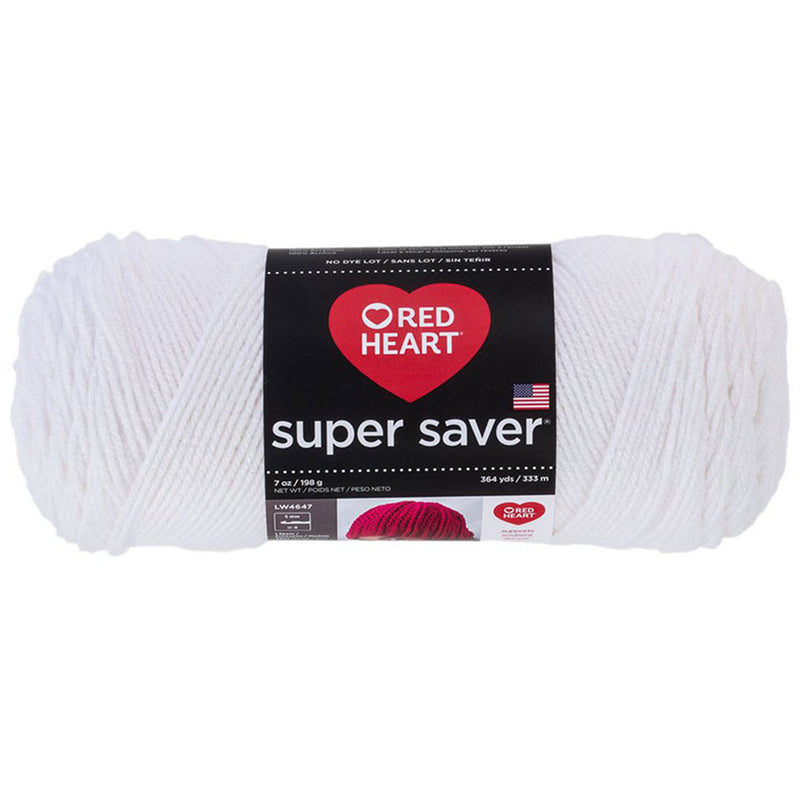 Super Saver Yarn Red Heart, Machine Washable & Dryable, Worsted Weight Super Saver Solids & Fleck Yarn by Red Heart Yarn Designers Boutique