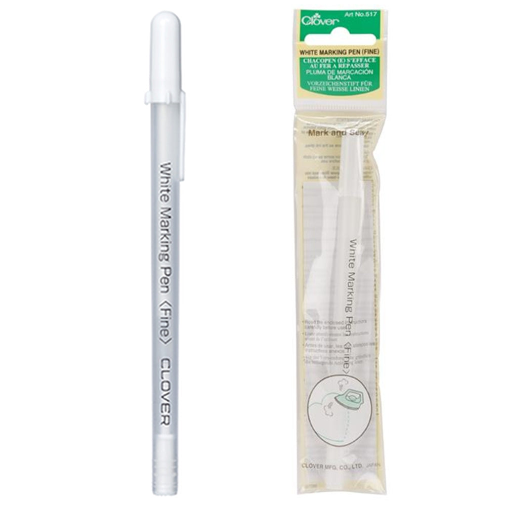 Fabric Pen | Clover White Marking Pen, Removable Like Fabric Pencil White Pattern Marking Pen Yarn Designers Boutique