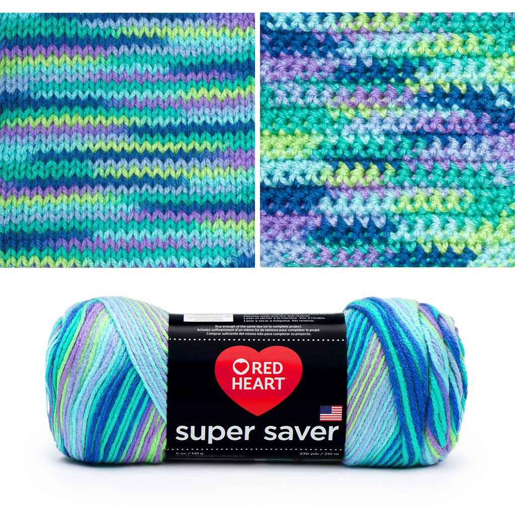 Super Saver, Easy Care, Machine Washable Yarn by Red Heart Super Saver Variegated Yarn by Red Heart Yarn Designers Boutique