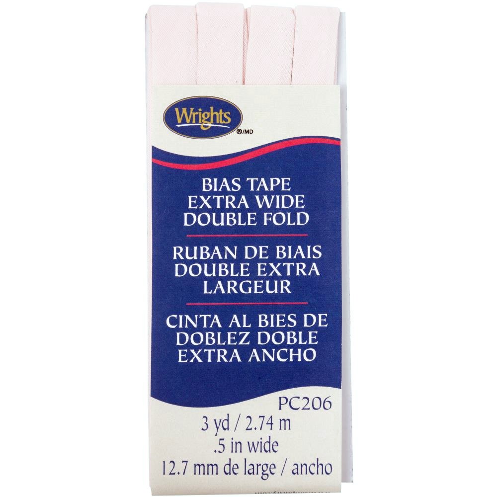 Wrights Extra Wide Double Fold Bias Tape, 1/2 Inch x 3 Yards Bias Tape, Double Fold ½ Inch x 3 Yards, Wrights Yarn Designers Boutique