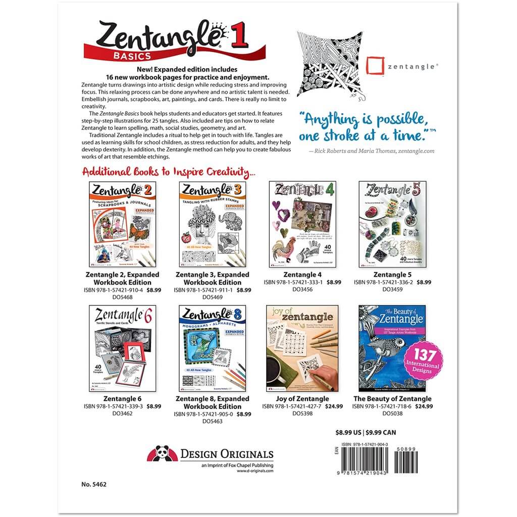 Zentangle Basics 1, Expanded Workbook, Easy Beginner Zentangles Zentangle 1, Expanded Workbook, Beginner Zentangles Yarn Designers Boutique