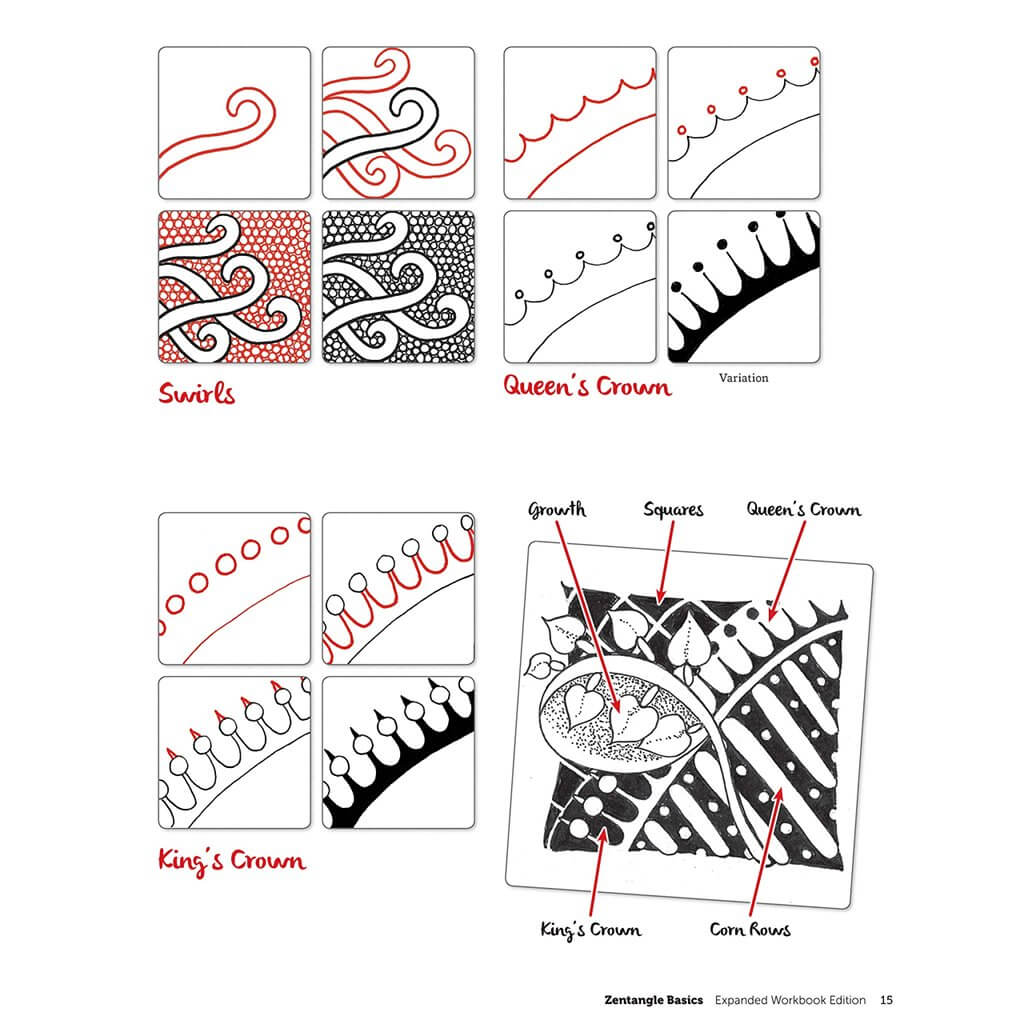 Zentangle Basics 1, Expanded Workbook, Easy Beginner Zentangles Zentangle 1, Expanded Workbook, Beginner Zentangles Yarn Designers Boutique