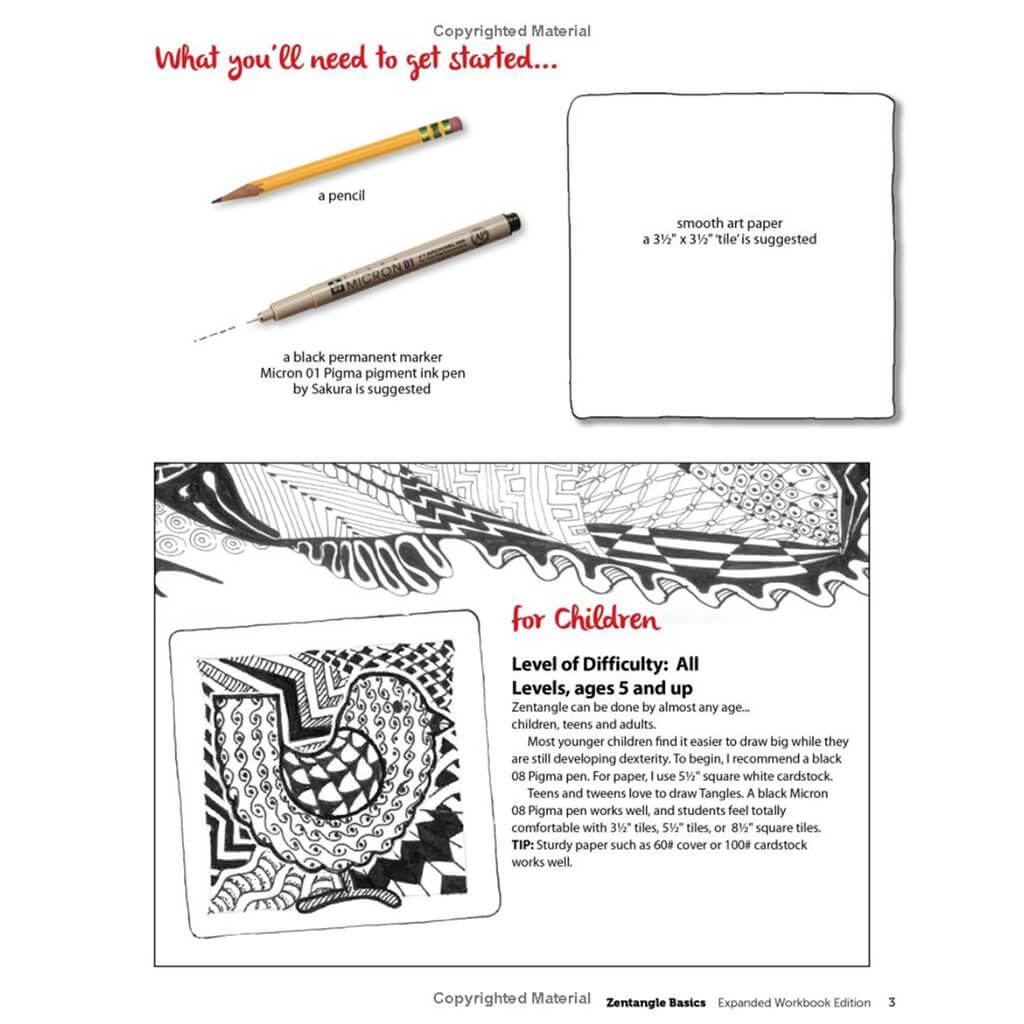 Zentangle Basics 1, Expanded Workbook, Easy Beginner Zentangles Zentangle 1, Expanded Workbook, Beginner Zentangles Yarn Designers Boutique